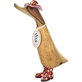 DCUK Floral Hat and Boots Wooden Duckling - Red