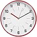 HITO Silent Wall Clock Non Ticking 12 inch Excellent Accurate Sweep Movement Magnetic Metal Frame, Vintage While Modern Decorative for Kitchen, Living Room, Bathroom, Bedroom, Office, Classroom (Red)