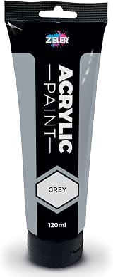 Zieler 120ml Acrylic Paint Grey Premium Art Supplies