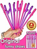 Bachelorette Party Drinking Straws - Fun Night Out Props - Fun Shape Bachelorette Straws Perfect For Hen Party