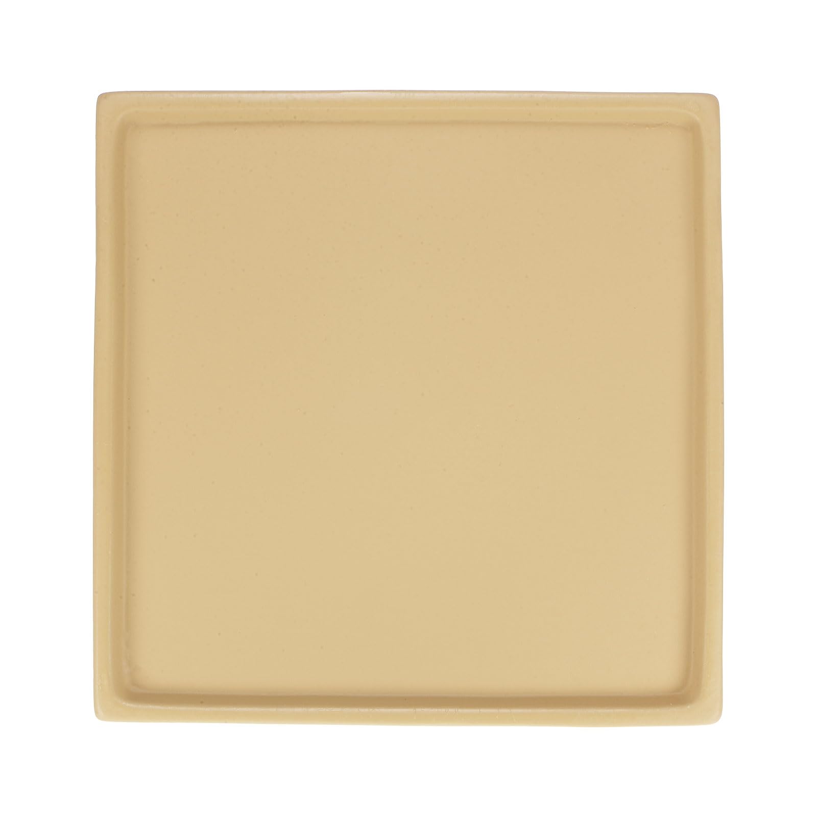 M METERXITY Ceramic Plant Saucer, 6.3 Inch Plant Water Catcher Tray, Plant Pot Saucers for Indoor/Outdoor Plants/Flower Drainage Drip Water Tray [Square Yellow]