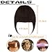 Clip in Human Hair Fringe with Temple Front Neat Bangs Hair Extension Thick Full Tied Bangs Flat Fringe Hair Piece for Women One Piece #02 Dark Brown
