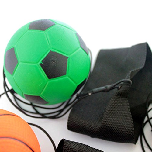 Wenasi 1PCS Bouncy Wrist Band Ball ,Rubber High Bounce with Velcro Wrist & Elastic String Rebound for Finger Exercise,Children Gift Sport Toy Balls (Random Color) - Thumbnail 3