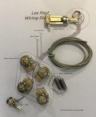 Deluxe Long Shaft Wiring Kit for Gibson Les PaulÂ® - CTS Custom Spec. 525KXL Pots, New Old Stock Russian K40Y-9 Caps