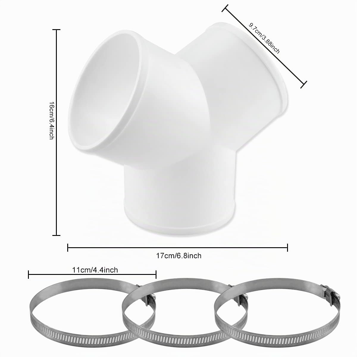 Abluftschlauch Adapter Lüftungsrohr Verbinder abluftschlauch verbinder Drei-Wege Rohrverbinder Lüftungsrohr 3 Wege Schlauchadapter Splitter für Schlauch(10 cm) 5