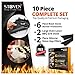 STOVEN Stove Top Burner Covers Premium Gas Range Protector 100% Non-Stick Reusable Oven Liners/BBQ Grill Mats Sheets Accessories + FREE StoveTop Gap Fillers Best 10 Piece Set