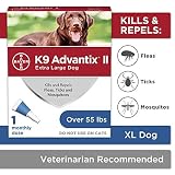 Bayer Animal Health K9 Advantix II Flea and Tick Prevention for Dogs, Dog Flea and Tick Treatment for Extra Large Dogs Over 55 lbs, 1 Monthly Application