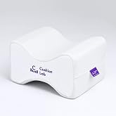 C CUSHION LAB Extra Support Orthopedic Knee Pillow for Side Sleepers - Healthy Alignment Leg Pillow for Sleeping - Hip, Pregnancy, Sciatica, &amp; Back Pain Relief - Memory Foam Contour Wedge - Large Size
