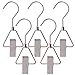 Aligle Energy Chrome Steel Heavy Duty Hanger Clips Hooks Portable Laundry Hook 360° Swivel Joint Triangle Hooks Metal Clip for Laundry Drying Hanging Organizer of Boots Shoes Closet 5 Pcs