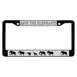 oFloral Save The Elephants Aluminum Alloy License