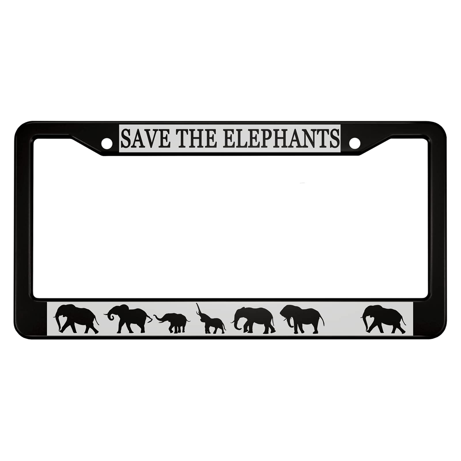 oFloral Save The Elephants Aluminum Alloy License