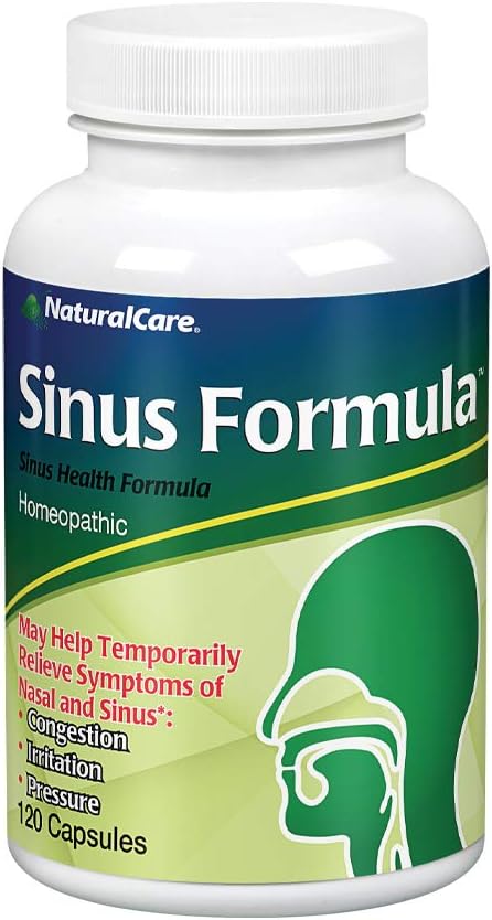 NaturalCare Sinus Formula | Homeopathic Support for the Temporary Relief of Sinus Congestion and Pressure | 120 Capsules: Health & Personal Care
