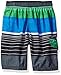 Kanu Surf Boys Quick Dry UPF 50+ Beach Swim Trunk, Viper Black/Blue/Green, 14/16