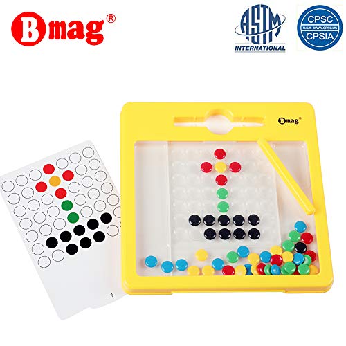 BMAG Magnetic Drawing Pad, Creative Doodle Board, Magnatab Toys, Magnetic M&M Dots Drawing Tablet, Educational Travel Doodle Toys for Toddler Kids Children (Small)