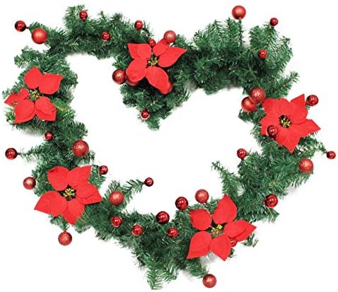 Artificial Pine Christmas Garland-accurately Mimics Texture and Color of Natural, Freshly Cut Pine Needles,9Ft/106Inch for Stairs fireplaces Festive Party Decoration,Indoor/Outdoor Garland Decoration