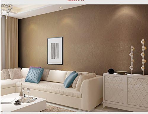 Amazon Ayzr Plain European壁紙 シルク 不織布 リビングルーム テレビ背景壁 ベッドルーム壁紙 ブラウン A69r6a8w535awfa 壁紙