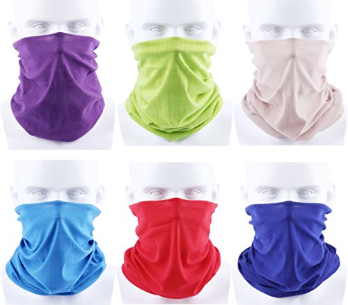 Delicol 6pcs Assorted Seamless Outdoor Sport Bandanna Headwrap Scarf Wrap(9 Color Choices) (style 15)