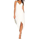 Aigeman Women's Spaghetti Straps Sexy Backless Satin Maxi Dress Summer Wedding Guest Dress Cocktail Party Dresses 7291