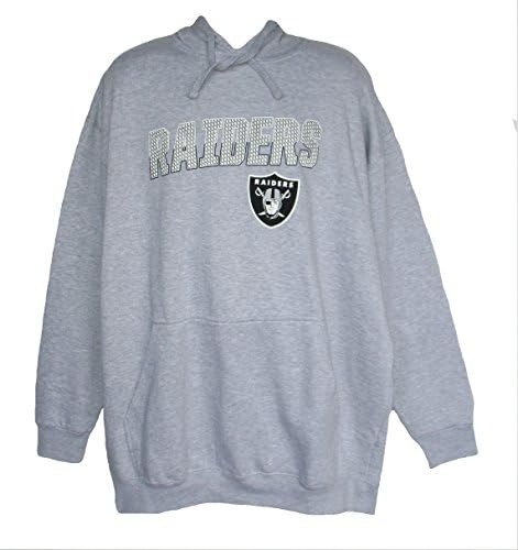 Genuine Merchandise Oakland Raiders Football Adult 3X-Large 3XL Hooded Sweatshirt - Heathered Gray