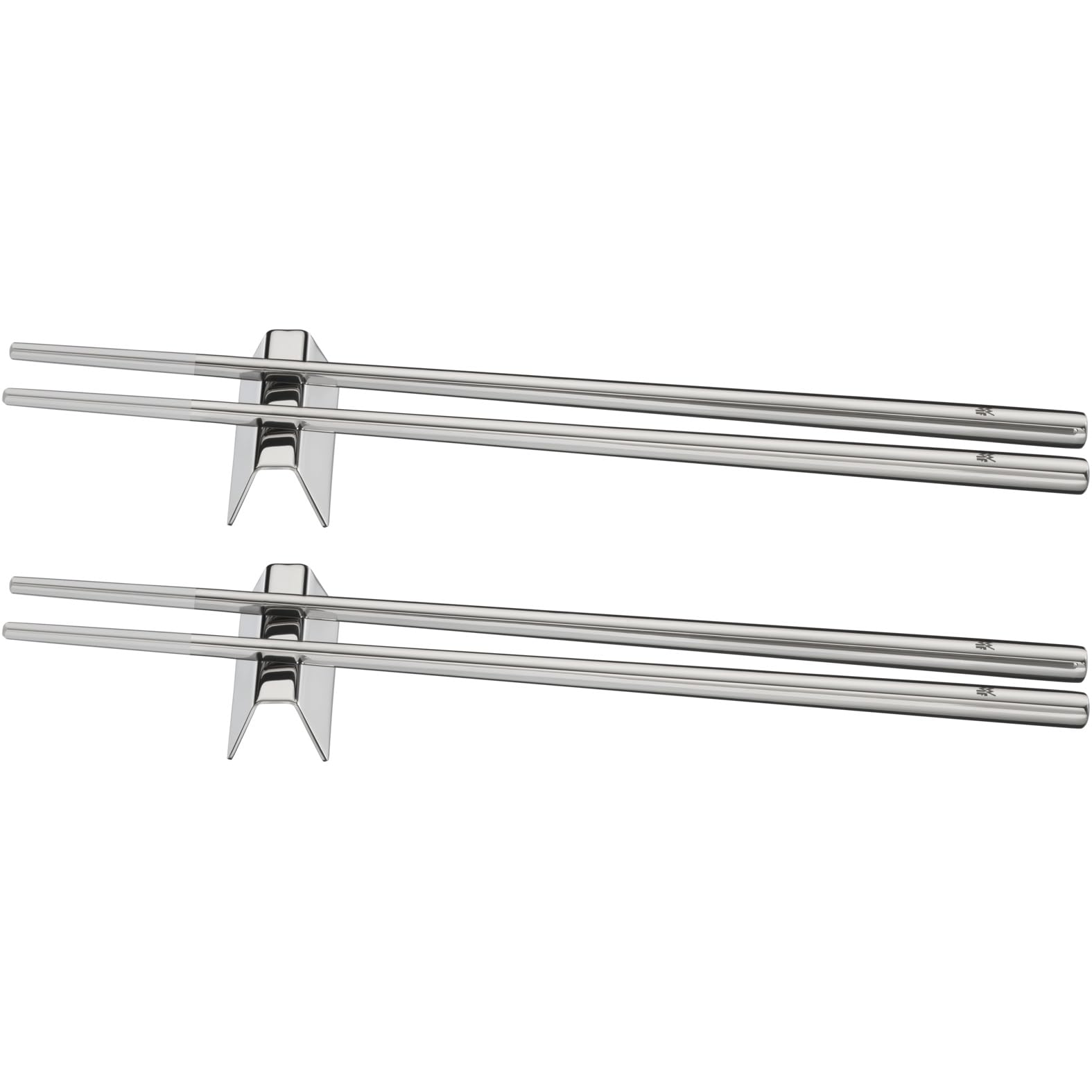 WMF Nuova Chopstick 6-teilig, Essstäbchen mit Besteckbänkchen für 2 Personen Cromargan Edelstahl rostfrei poliert spülmaschinengeeignet 4