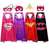SPESS Comics Cartoon hero Costumes 4Pcs Girl Capes and Masks