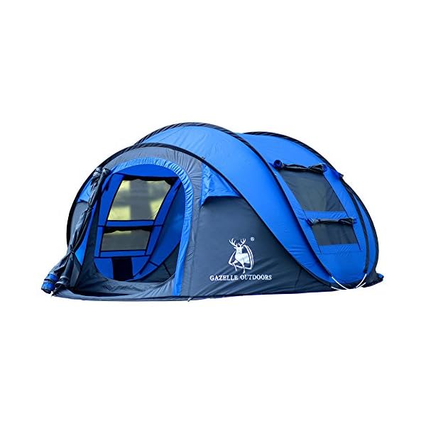 Gazelle Outdoors 3 4 Persons Tent Single Camping Tent One Room Pop Up Tent Waterproof Windproof Ultraviolet Resistant Foldable For Hiking Discounttentsnova