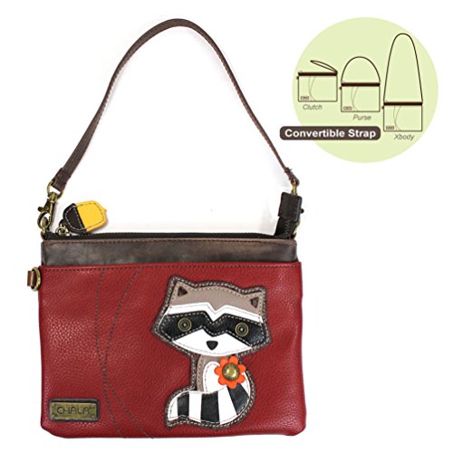 Chala Mini Crossbody Handbag, Pu Leather, Small Shoulder Purse Adjustable Strap (Raccoon)