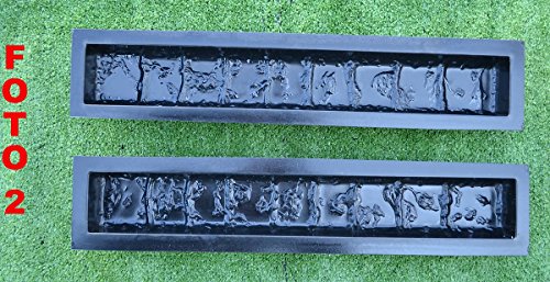 2 PIECES EDGE STONE CONCRETE MOLDS EDGING BORDER MOULD ABS PLASTIC #BR15