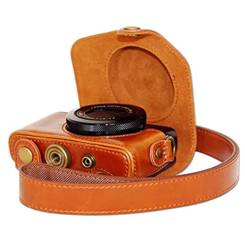 First2savvv-XJPTG7X09-brown-full-body-Precise-Fit-PU-leather-digital-camera-case-bag-cover-with-should-strap-f