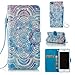 FlREFlSH iPhone SE/5S Case, Detachable [3D Painted] Card Slots Case Protective Shock Resistant Flexible Slim Card Holder Case Folio Flip Wallet Cover for Apple iPhone 5S/SE Case-Flower