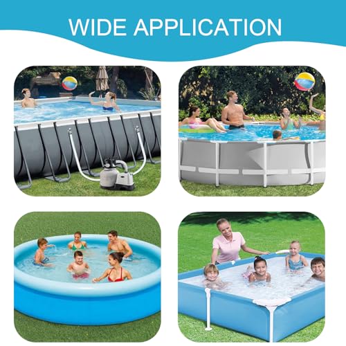 2 Pieces 32 mm Pool Hose, 150 cm with 4 Metal Clips, Replacement for Above Ground Pools and Filter (Blue)