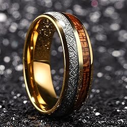 King Will METEOR 8mm Gold Tungsten Ring for Men