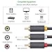 Ugreen 3RCA Male to 3RCA Male Stereo Audio Video Cable RG59 Gold Plated for Connecting Your VCR, DVD, HD-TV, and Other Home Theater Audio/Video Equipment ,15ft/5m