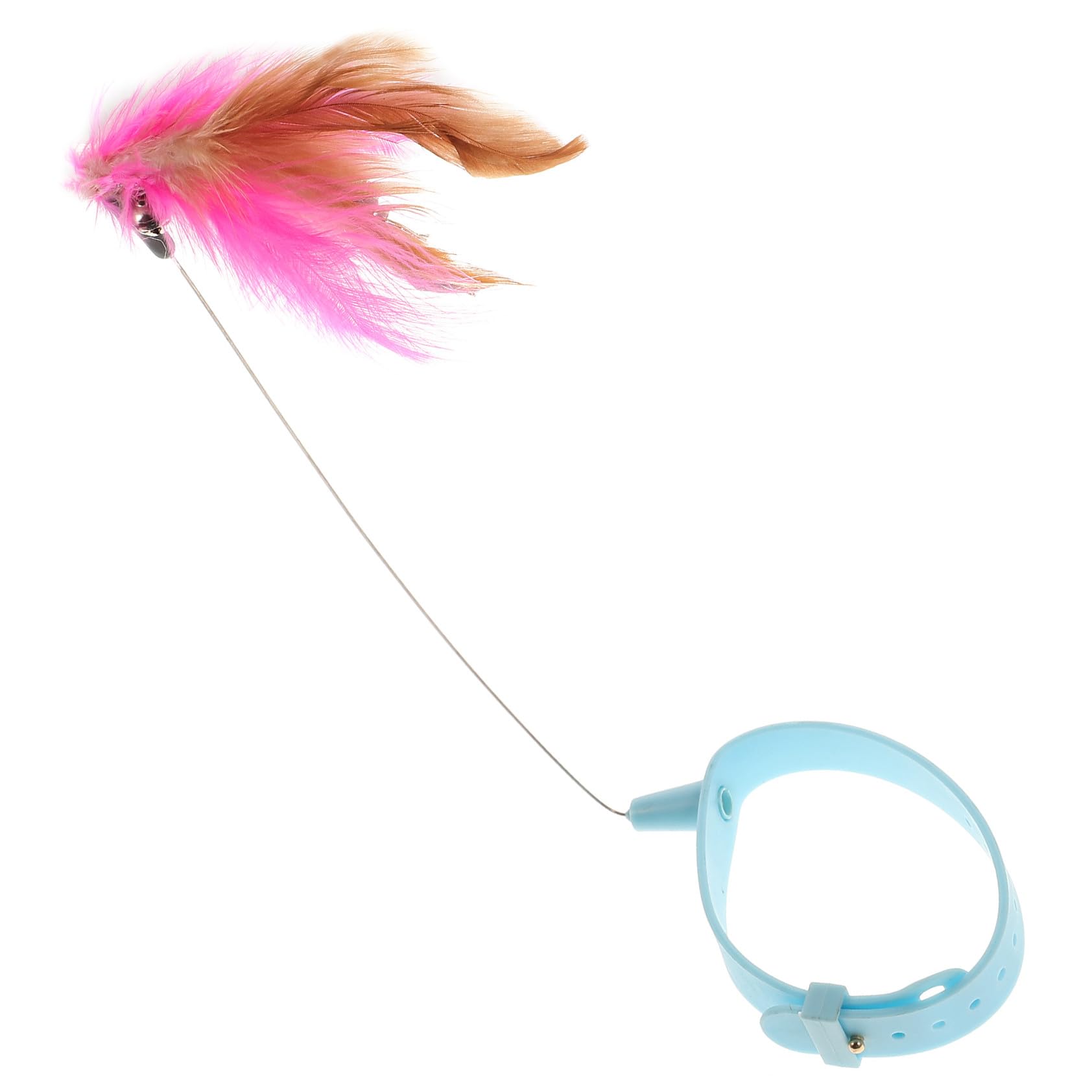 iplusmile Cat Feather Teaser Toys, Interactive Cat Feather Collar Funny Stick with Bell Replaceable Collar Kitten Teaser for Play