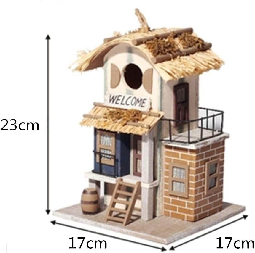 Birdhouse Garden Cottages Bird House English Courtyard For Small Bird Cabin Birdhouse Retro Steeple Creative Outdoor Hanging Decoration Outdoor Wood Birdhouse With Welcome Card Bird Nest Birdhouse Fro Amazon Co Uk Kitchen Home