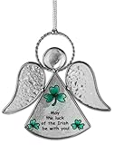 Irish Suncatcher - Hanging Glass Angel Sun Catcher - Painted with Green Shamrocks - May the Luck of the Irish Be with You - Irish Gift - Gifts for Mom - Irish Family - Irish Wedding - St. Patrick's Day