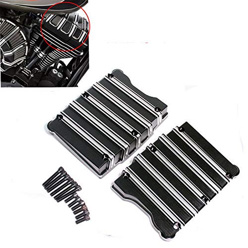 AQIMY Motorcycle 10-Gauge Rocker Box Top Covers CNC Aluminum Rocker Covers For Harley Twim Cam 1999-2017 Touring Dyna Softail Model