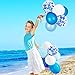 Blulu 60 Pieces Royal Blue Confetti Latex Balloons with 4 Rolls Balloon Ribbons 12 Inch Blue Series Balloon for Birthday Wedding Baby Shower Party Decoration