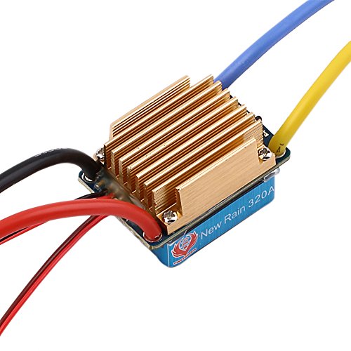 SCASTOE New Waterproof Brushed ESC 320A 3S with Fan 5V 3A BEC T-Plug For 1/10 RC Car
