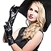 MATSU Classic Women Winter Warm Lambskin Leather Ruched Driving Gloves(Long fleece/Nylon lining) M9021