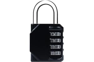 TIPLUSTA Combination Lock 4 Digit, Resettable Locker Lock,Waterproof Metal Combination Padlock for School Gym Locker, Sports Locker, Fence, Toolbox, Gate and Storage- Easy to Use and Set (Black)
