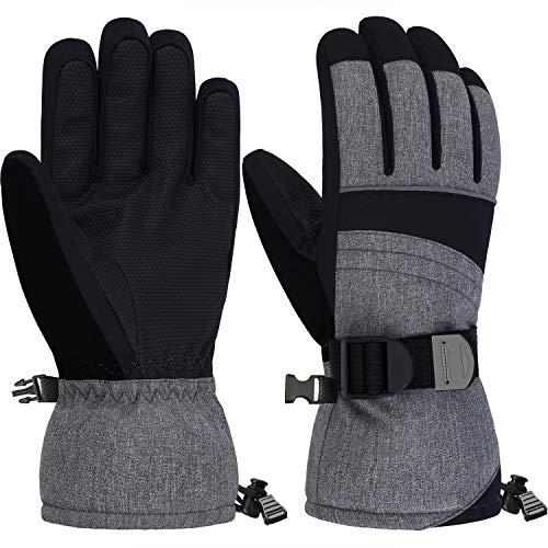 Andake Ski Gloves for Men, 3M Thinsulate Warm Gloves, Touchscreen Function, Waterproof Fabric & Adjustable Cuff, Great to Keep Hands Warm in Cold Weather