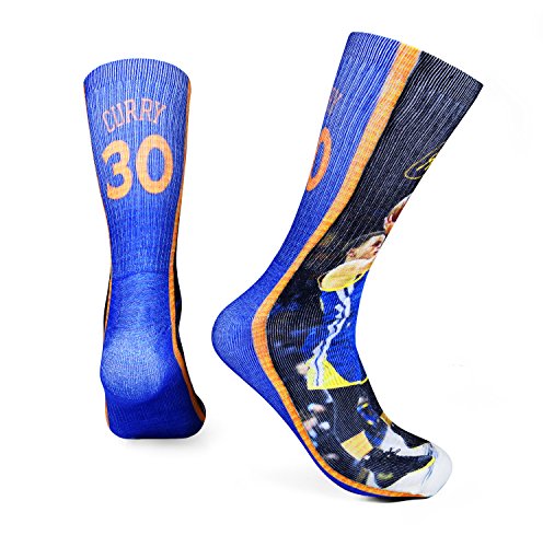 image for Forever Fanatics Golden State Steph Curry #30 Basketball Crew Socks 