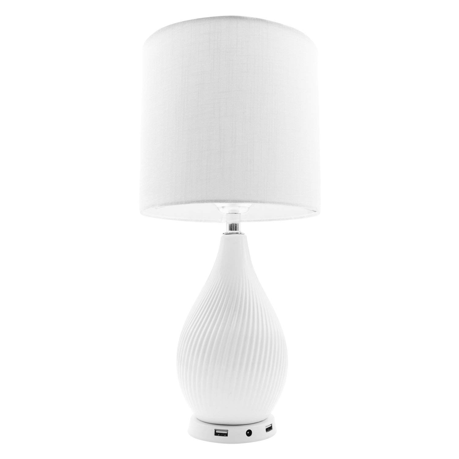 Macally LAMPUSBCMAW-U, dimmable table lamp with 2 port USB charger (24 Watt charging power), 240 V UK power cord