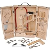 CP Toys by Constructive Playthings - Wooden and Steel Child-Sized Real Tools - 15 Pieces - Ages 6+