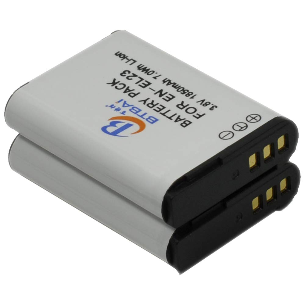 BTBAI 2x EN-EL23 Camera Battery+Charger AC Single For ENEL23 Coolpix P600 P610S S810C P900S B700 Digital k1a