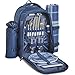 VonShef Geo Picnic Backpacks (Navy Blue 2 Person)