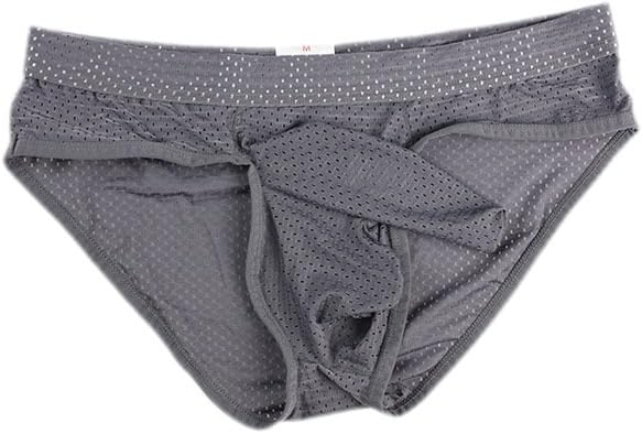 Mens Underwear Breathabl Hole Long Separate Pouch Boxer Breifs Undies