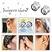 Longbeauty 10mm 00g Stainless Steel Prong Set Clear CZ Ear Plugs Tunnels Stretcher Expander Piercing Gauges with O-Ring