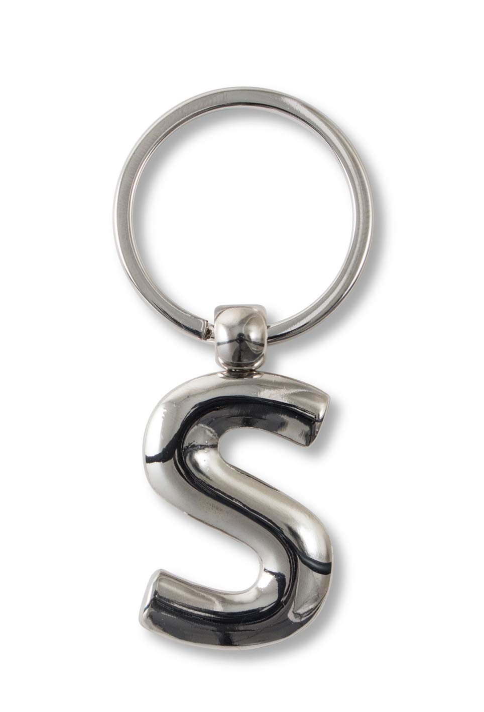 IF IF Metal Letter Keyring Personalised Alphabet Letters -Silver - S Keyring, 7 cm;,Silver